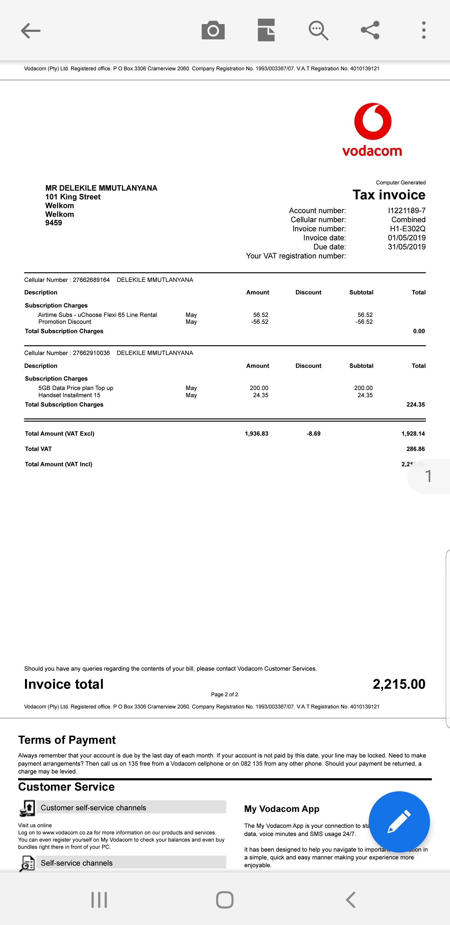 Vodacom Invoices vodacom-invoices